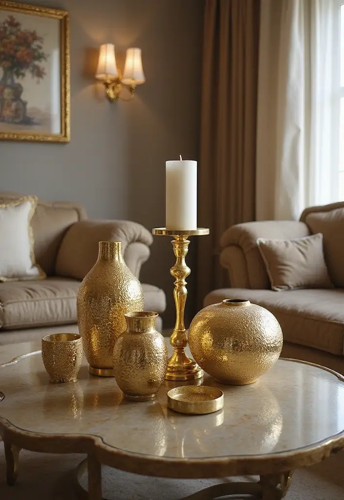 25 Royal Blue and Gold Living Room Ideas That Feel Elegant and Regal - 10. Decorative Gold Accents
