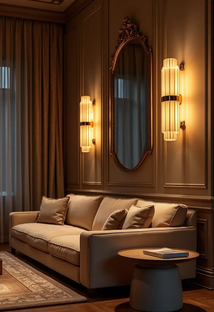 25 Royal Blue and Gold Living Room Ideas That Feel Elegant and Regal - 24. Gold Accent Lighting