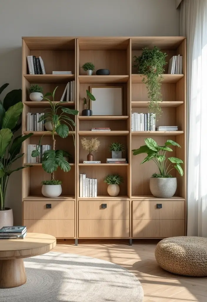 27 Bookcase Ideas Living Room That Feel Stylish and Functional - 23. Eco-Friendly Bookcases for Sustainable Living