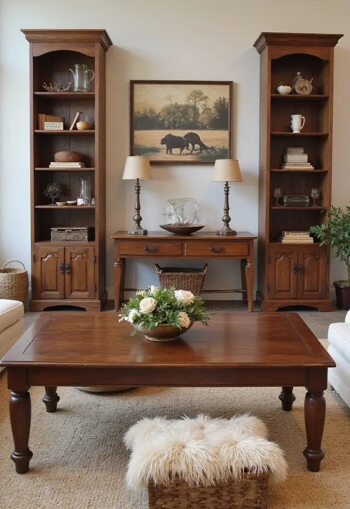 27 Dark Rustic Living Room Ideas That Feel Cozy and Rich - 1. Embrace Dark Wood Furniture