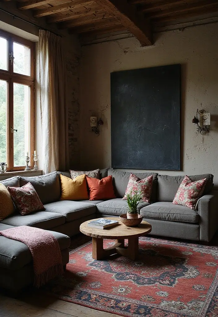 27 Dark Rustic Living Room Ideas That Feel Cozy and Rich - 13. Mix and Match Patterns