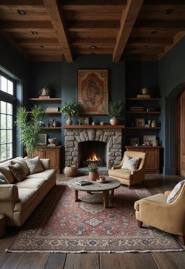 27 Dark Rustic Living Room Ideas That Feel Cozy and Rich - 14. Personal Touches