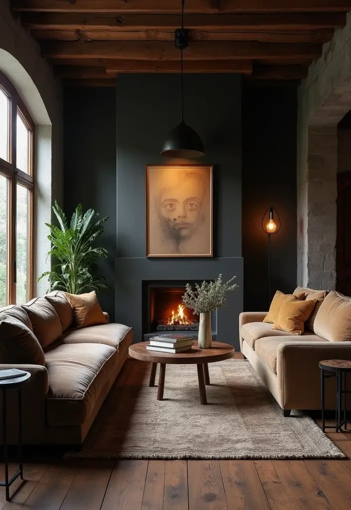 27 Dark Rustic Living Room Ideas That Feel Cozy and Rich - 21. Float Your Furniture