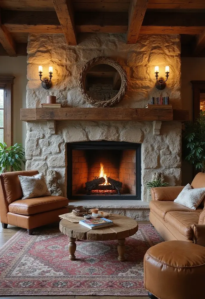 27 Dark Rustic Living Room Ideas That Feel Cozy and Rich - 5. Cozy Fireplaces