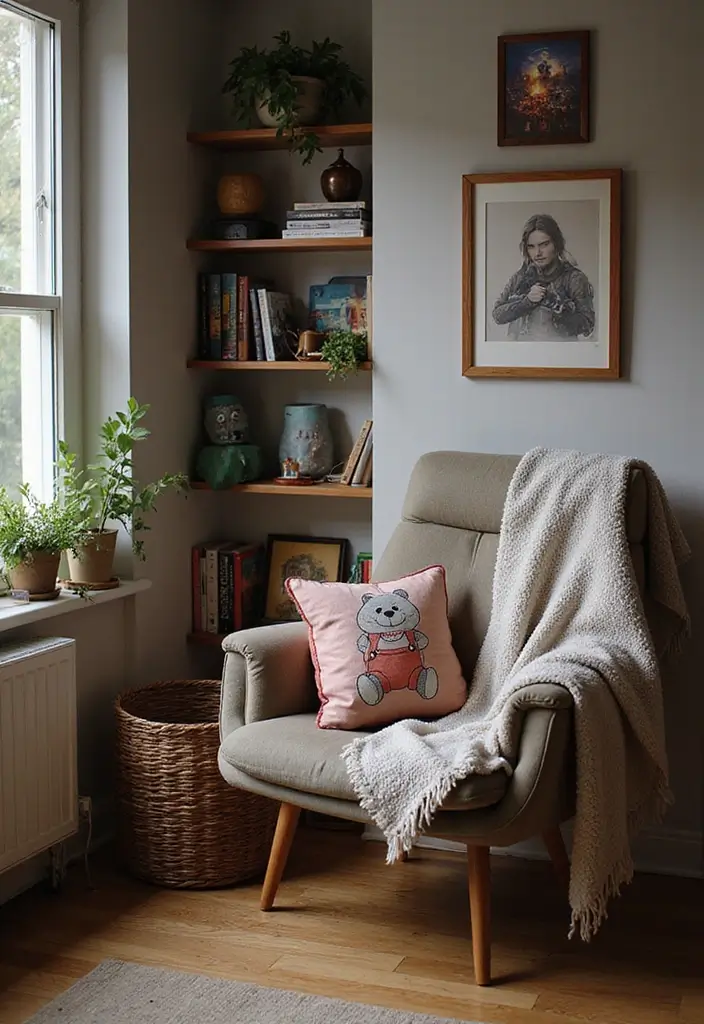 27 Gaming Living Room Ideas That Feel Fun and Functional - 2. Cozy Gaming Nook