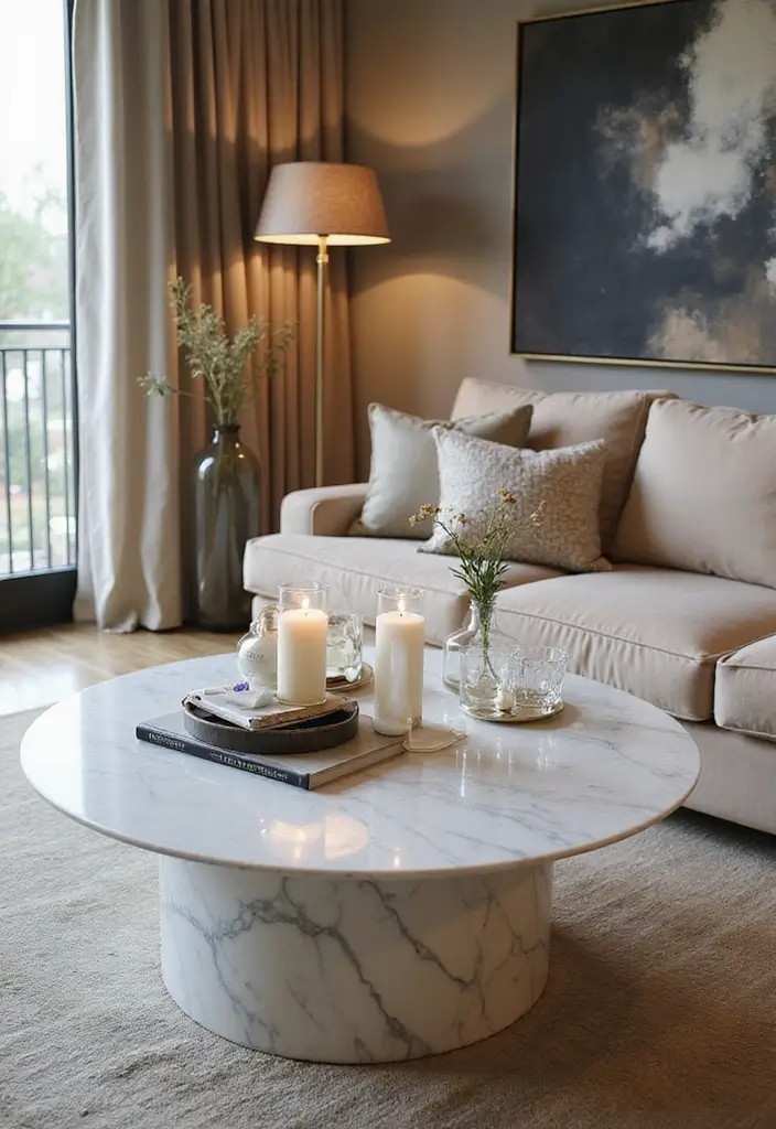 27 Glam Living Room Ideas That Feel Luxurious and Chic - 6. Chic Coffee Tables