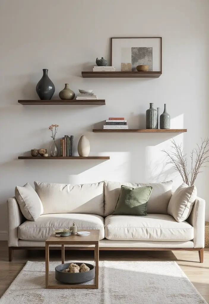 27 Glam Living Room Ideas That Feel Luxurious and Chic - 8. Stylish Shelving Units