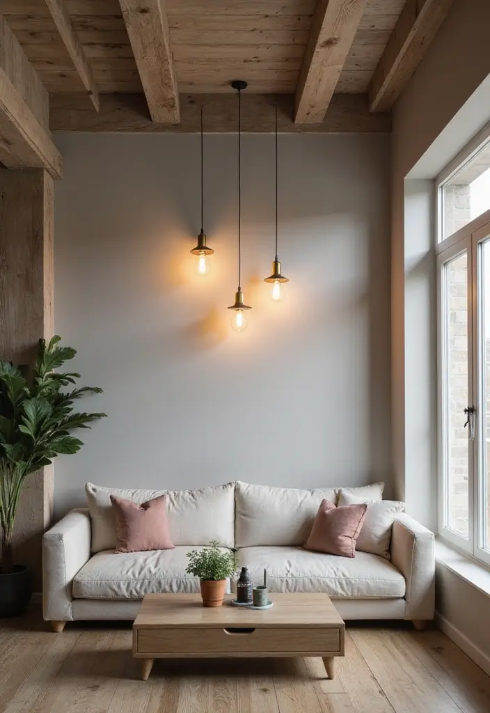 27 Grey Wood Living Room Ideas That Add Texture and Warmth - 17. Grey Wood Lighting Fixtures