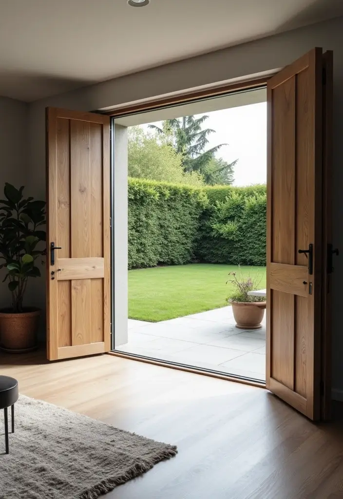 27 Grey Wood Living Room Ideas That Add Texture and Warmth - 19. Grey Wood Outdoor Connection