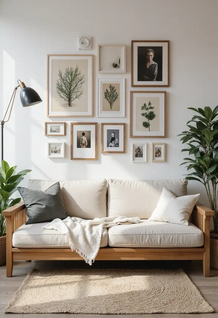 27 Living Room Art Ideas That Add Color and Personality - 1. Gallery Wall of Dreams