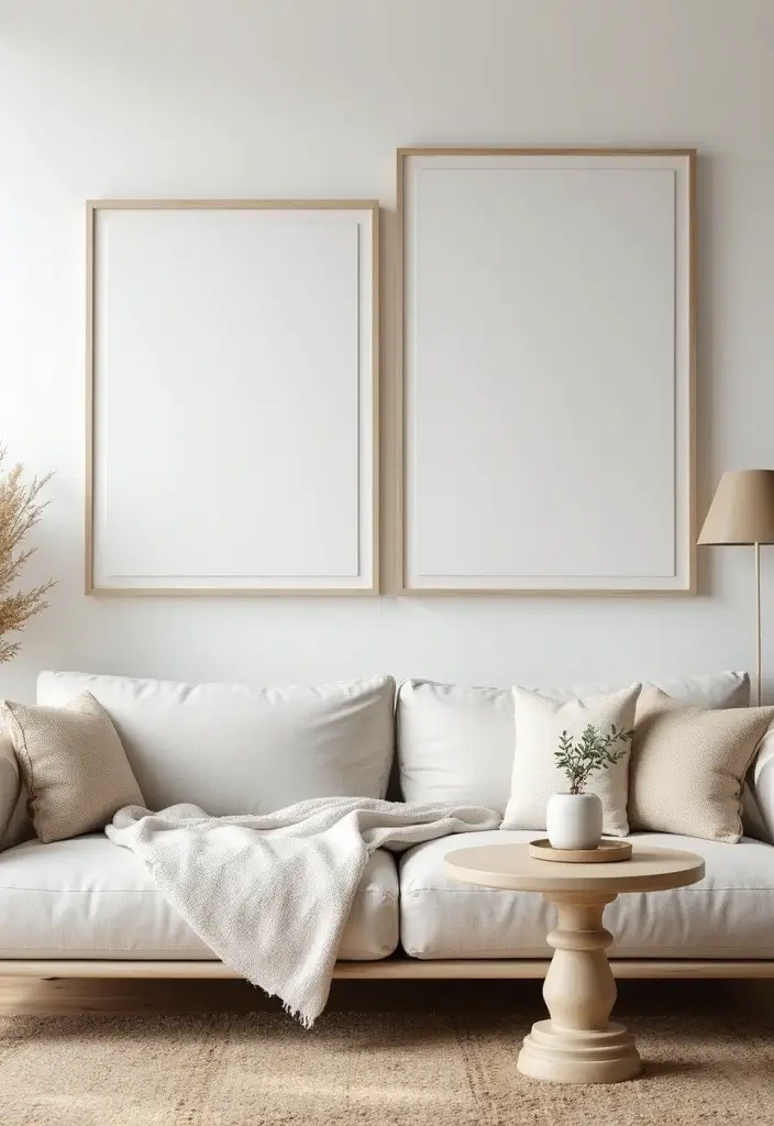 27 Living Room Art Ideas That Add Color and Personality - 18. Minimalist Art for Clean Lines