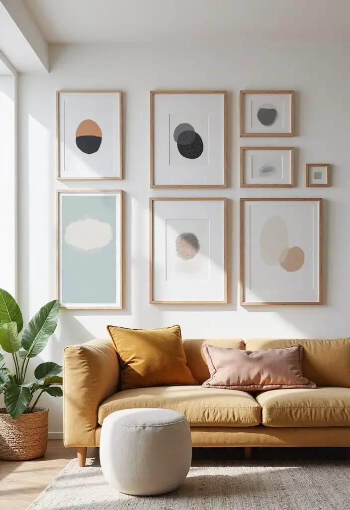 27 Living Room Art Ideas That Add Color and Personality - 20. Art Prints for Affordable Style