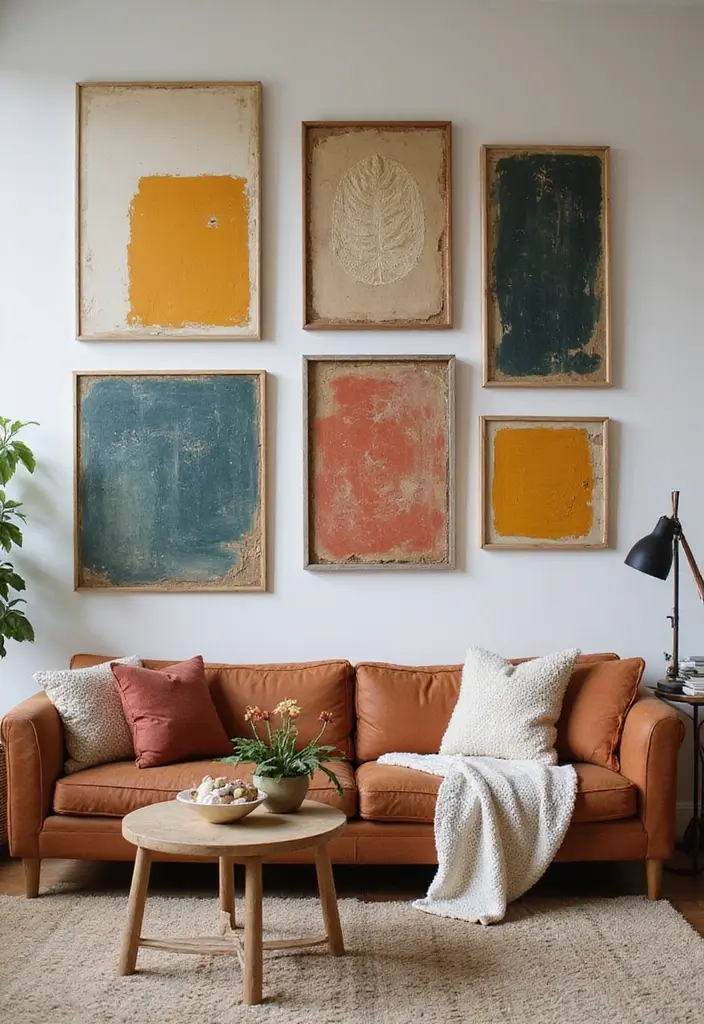 27 Living Room Art Ideas That Add Color and Personality - 23. Reimagining Old Art