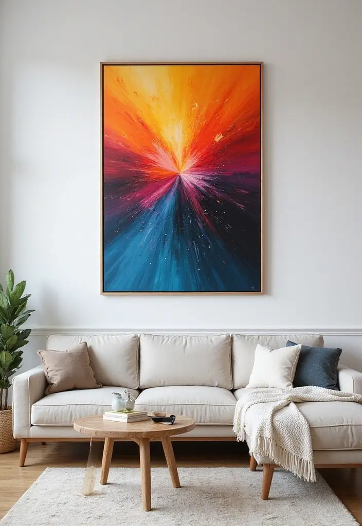 27 Living Room Art Ideas That Add Color and Personality - 4. Colorful Abstract Art