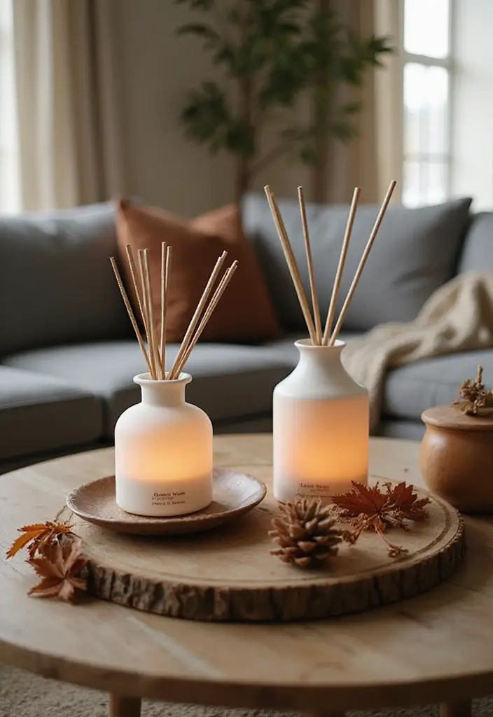 27 Living Room Halloween Decor Ideas That Feel Fun and Spooky - 26. Seasonal Scent Diffusers