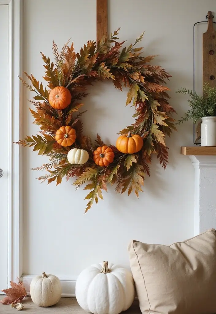 27 Living Room Halloween Decor Ideas That Feel Fun and Spooky - 6. Autumnal Wreaths