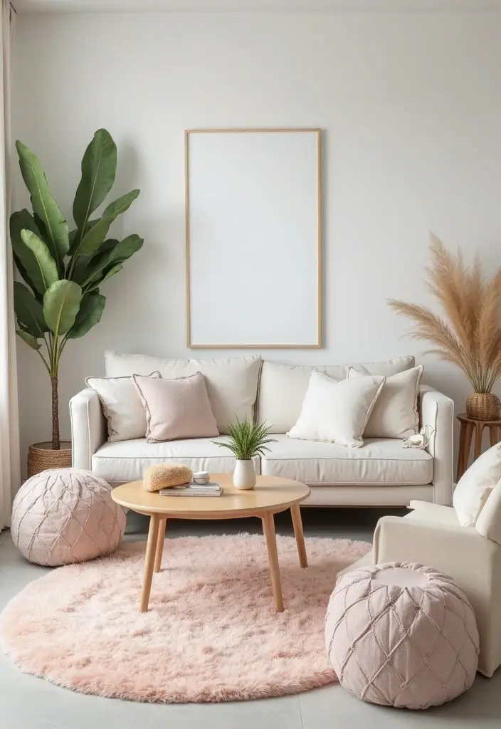 27 Living Room Rug Inspiration Ideas That Complete the Look - 17. Soft Pastel Hues