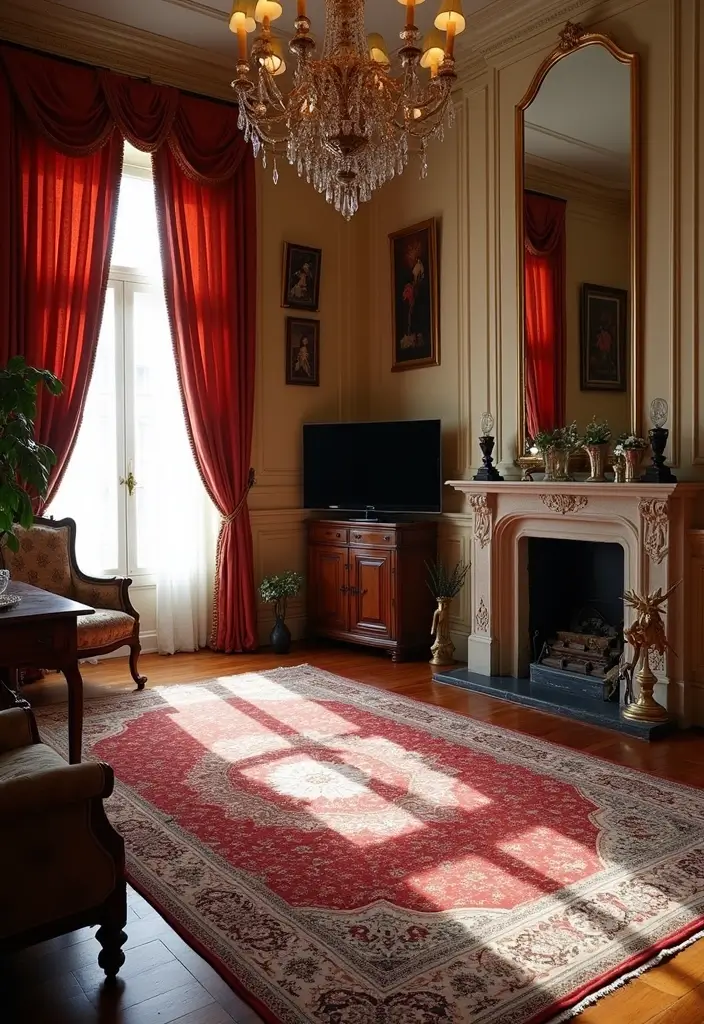 27 Living Room Rug Inspiration Ideas That Complete the Look - 18. Classic Oriental Designs