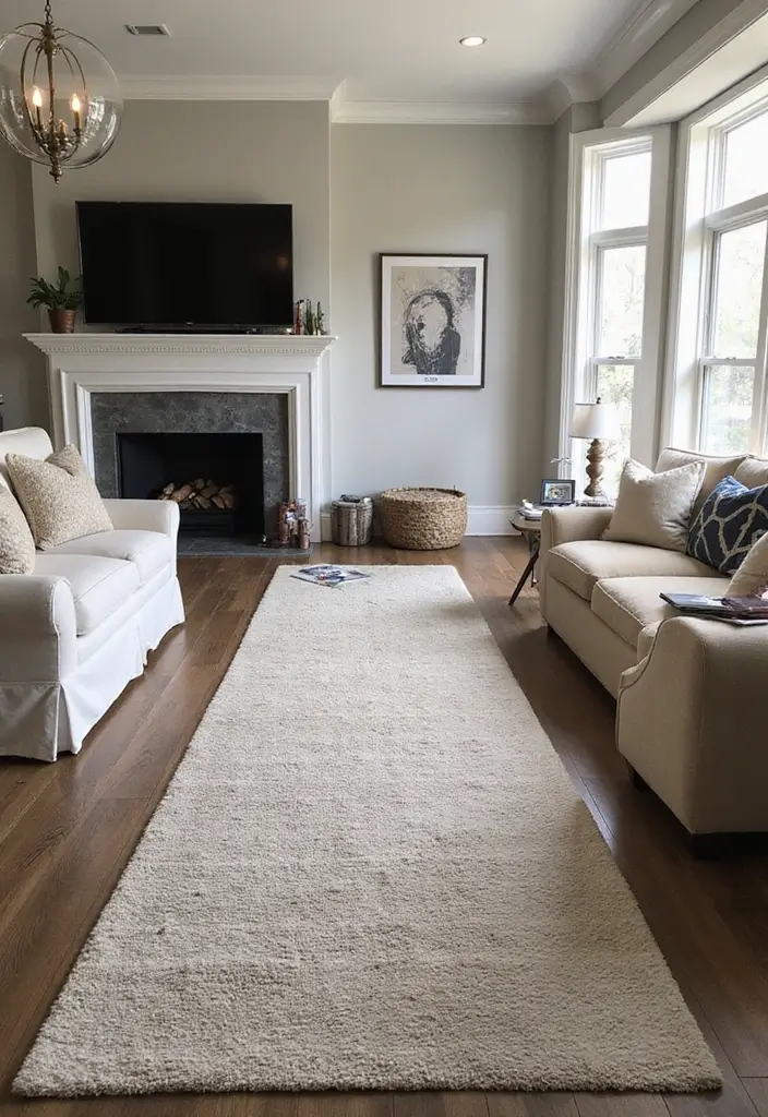 27 Living Room Rug Inspiration Ideas That Complete the Look - 21. Textured Runners for Hallways