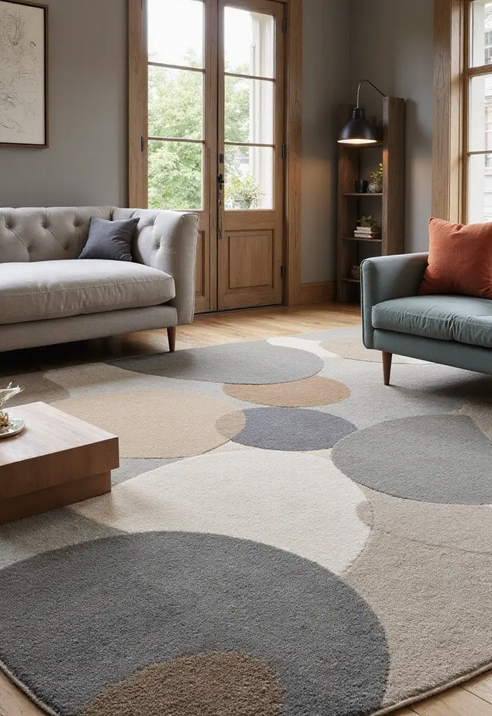 27 Living Room Rug Inspiration Ideas That Complete the Look - 25. Stylish Carpet Tiles