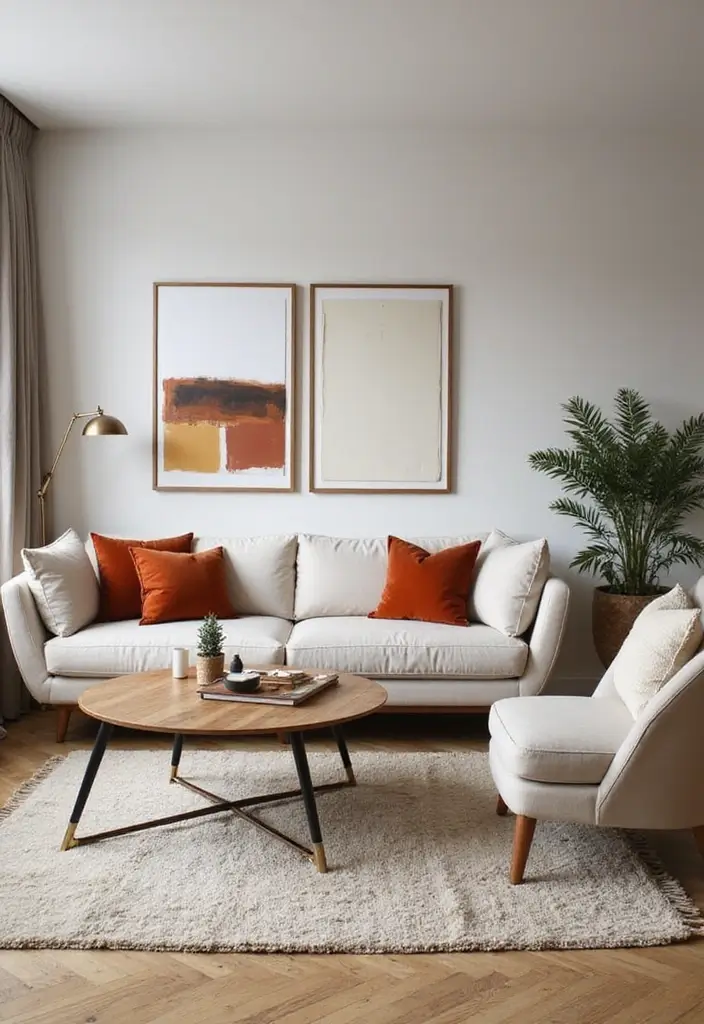 27 Modern Living Room Ideas That Are Sleek and Timeless - 1. Neutral Tones with Bold Accents