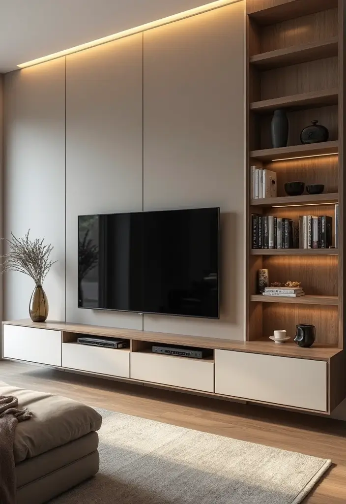 27 Modern Living Room Ideas That Are Sleek and Timeless - 18. Sleek Entertainment Units