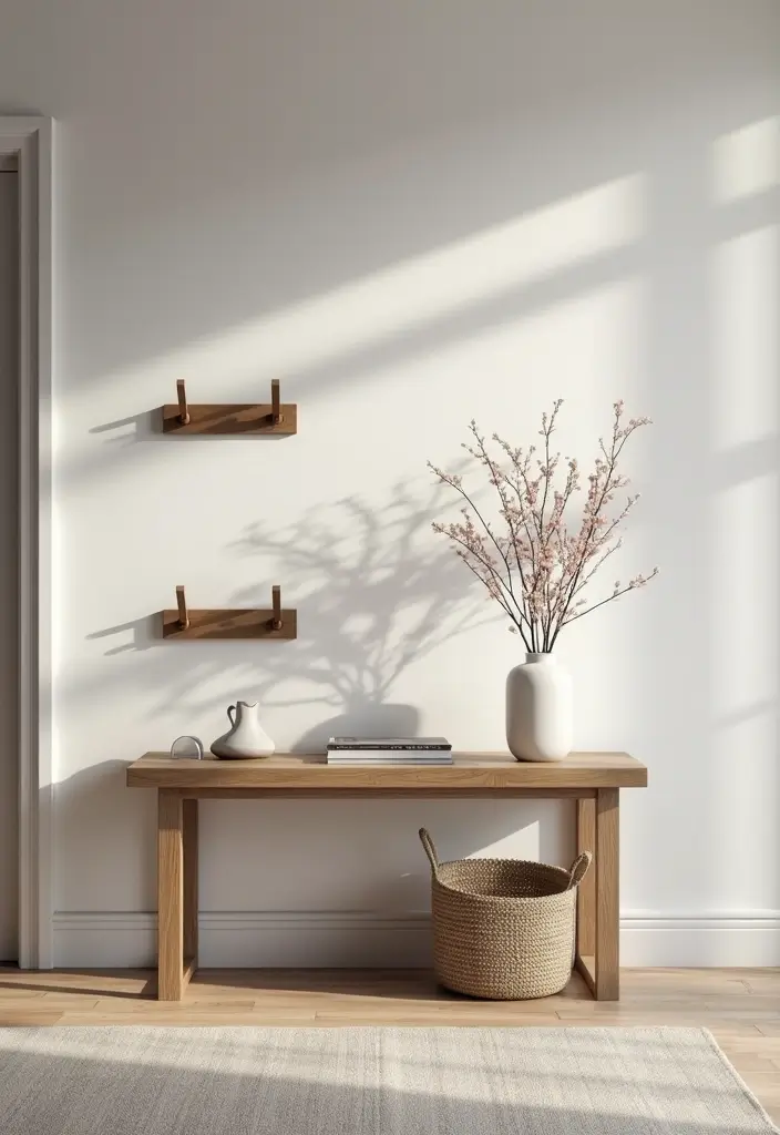 27 Modern Living Room Ideas That Are Sleek and Timeless - 24. Minimalist Entryway in Living Room