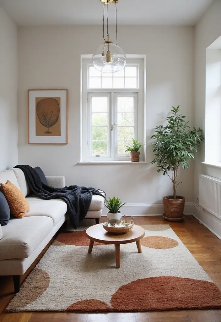 27 Modern Living Room Ideas That Are Sleek and Timeless - 26. Bold Area Rugs