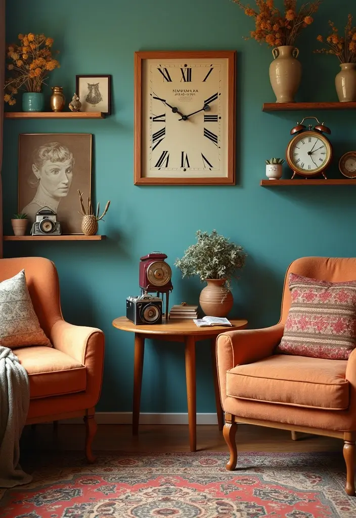 27 Modern Pop Art Living Room Ideas That Feel Bold and Expressive - 10. Retro Accessories