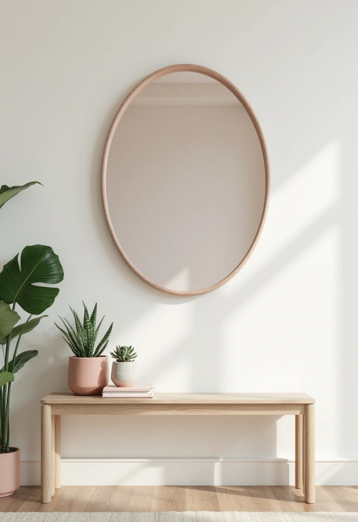 27 Oval Mirror Living Room Ideas That Add Elegance and Depth - 2. Soft Pastels for a Fresh Touch