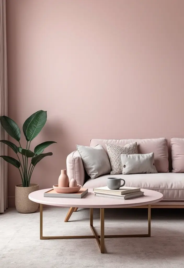 27 Pink Grey Living Room Ideas That Feel Balanced and Soft - 16. Stylish Coffee Tables