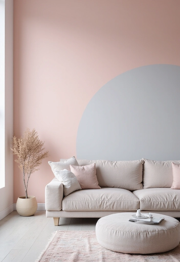 27 Pink Grey Living Room Ideas That Feel Balanced and Soft - 18. Soft Color Gradients