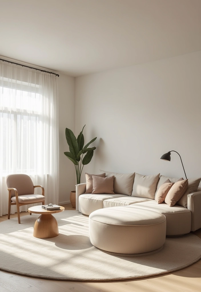 27 Round Living Room Ideas That Feel Unique and Creative - 12. Minimalist Round Designs