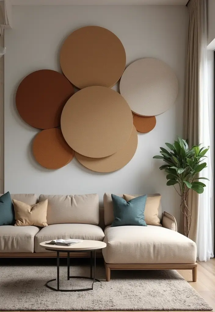 27 Round Living Room Ideas That Feel Unique and Creative - 14. Round Acoustic Panels