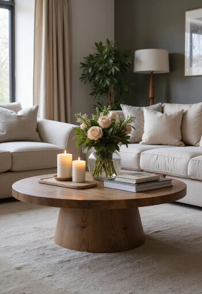 27 Round Living Room Ideas That Feel Unique and Creative - 2. Round Coffee Tables