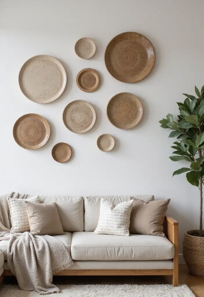 27 Round Living Room Ideas That Feel Unique and Creative - 6. Round Wall Art