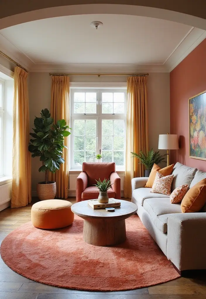 27 Round Living Room Ideas That Feel Unique and Creative - 7. Use of Color in Round Spaces