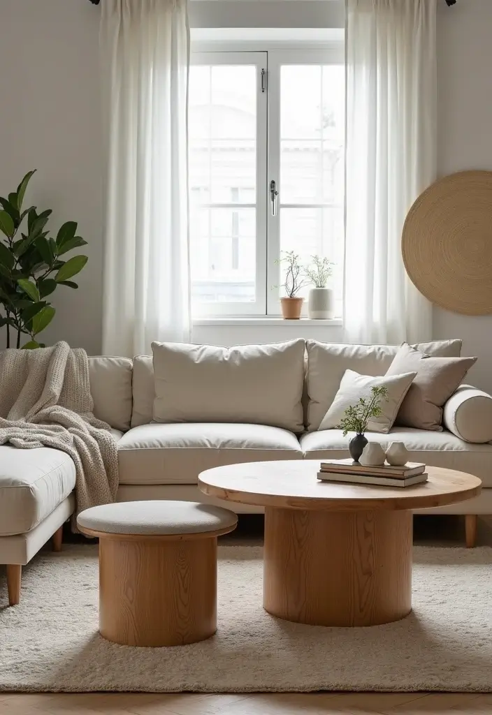 27 Round Living Room Ideas That Feel Unique and Creative - 8. Multi-functional Circular Furniture