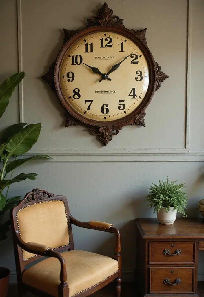 27 Vintage Living Room Ideas That Feel Classic and Nostalgic - 15. Retro Wall Clocks