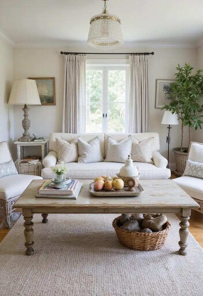 28 Blue Green Living Room Ideas That Feel Calm and Refreshing - 11. Vintage Coastal Finds