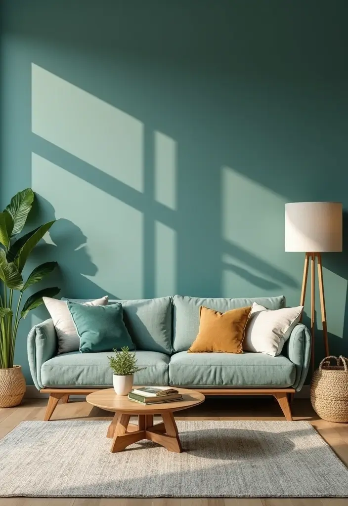 28 Blue Green Living Room Ideas That Feel Calm and Refreshing - 15. Eco-Friendly Furnishings