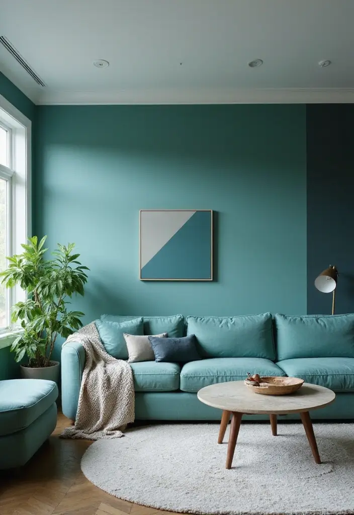 28 Blue Green Living Room Ideas That Feel Calm and Refreshing - 22. Coastal-Inspired Themes in Color Blocks