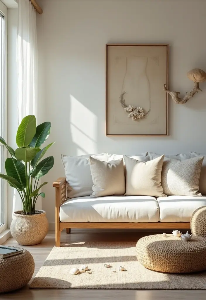 28 Blue Green Living Room Ideas That Feel Calm and Refreshing - 8. Natural Elements and Accessories