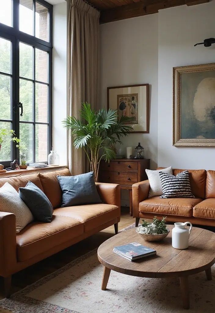 28 Earthy Boho Living Room Ideas That Feel Warm and Grounded - 24. Combine Different Styles