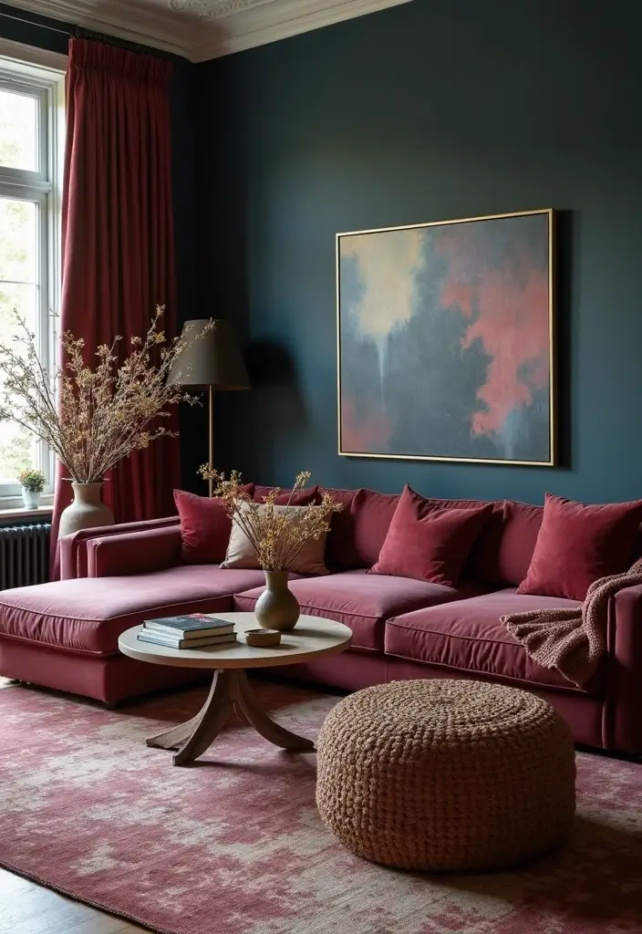 28 Earthy Boho Living Room Ideas That Feel Warm and Grounded - 26. Moody Accents