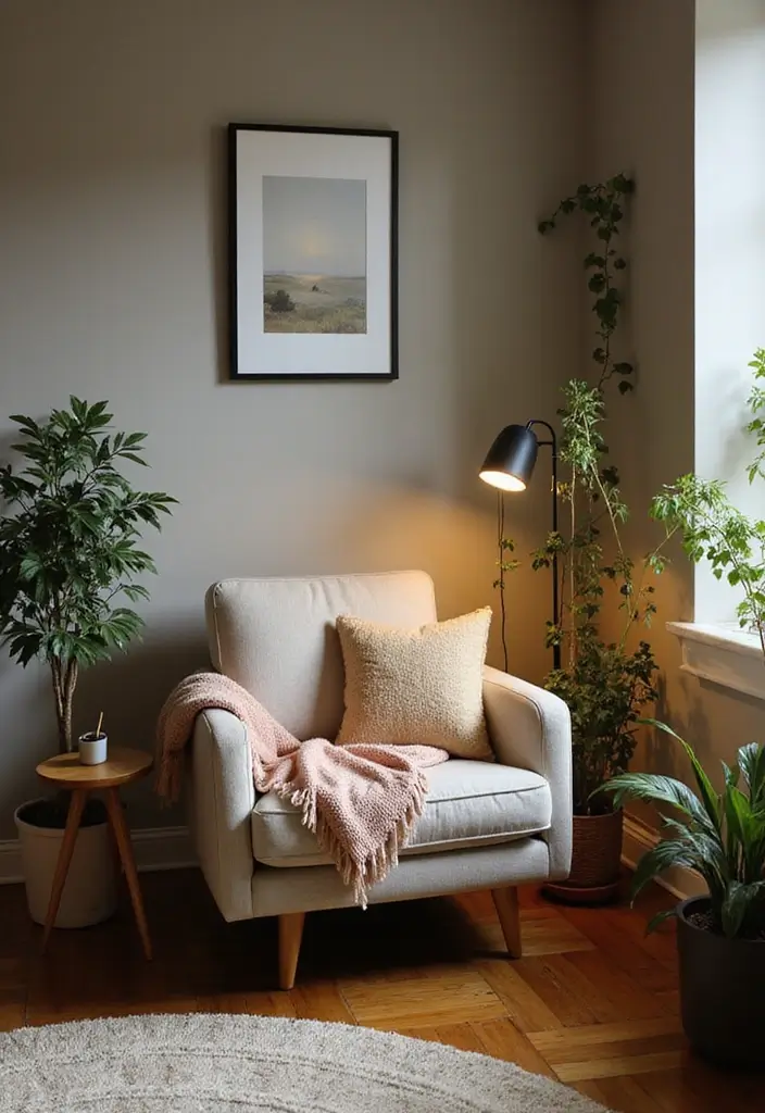 28 Earthy Boho Living Room Ideas That Feel Warm and Grounded - 8. Corner Reading Nook