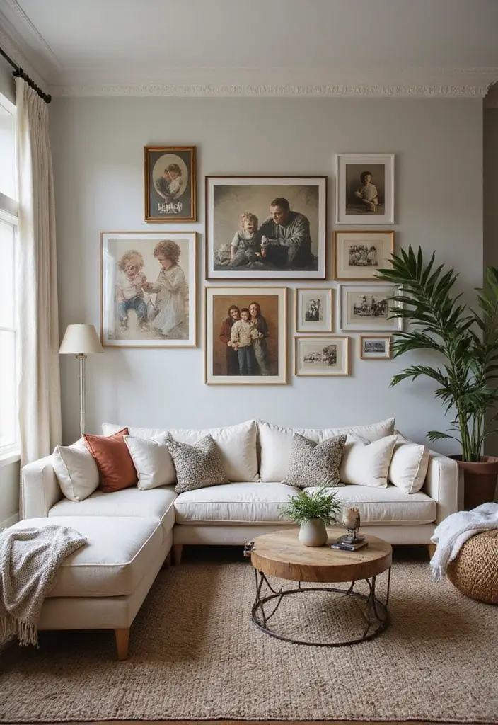 28 Gallery Living Room Ideas That Showcase Art Beautifully - 16. Art as a Personal Journey