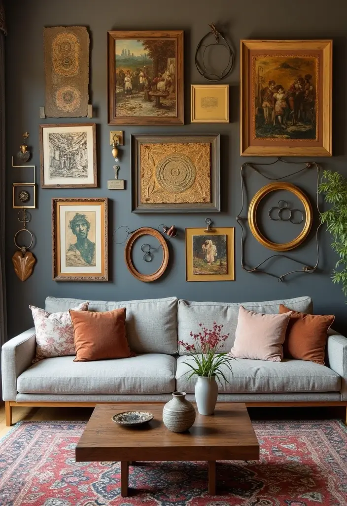 28 Gallery Living Room Ideas That Showcase Art Beautifully - 6. Layered Textures