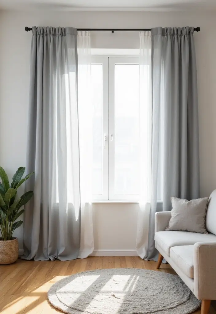28 Grey Living Room Curtain Ideas That Add Softness and Depth - 1. Sheer Elegance
