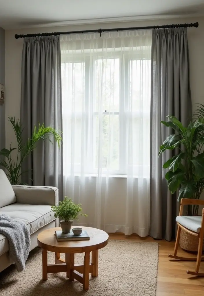 28 Grey Living Room Curtain Ideas That Add Softness and Depth - 14. Eco-Friendly Options
